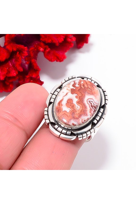 Rosetta Jasper - United State Designer Handmade 925 Sterling Silver Ring S.7 R102636, Christmas Gift