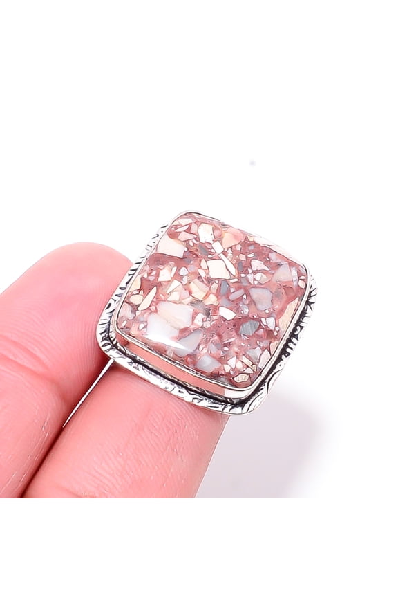 Rosetta Jasper - United State Designer Handmade 925 Sterling Silver Ring S.7 R5