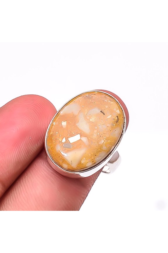 Rosetta Jasper - United State Designer Handmade 925 Sterling Silver Ring S.9 R9