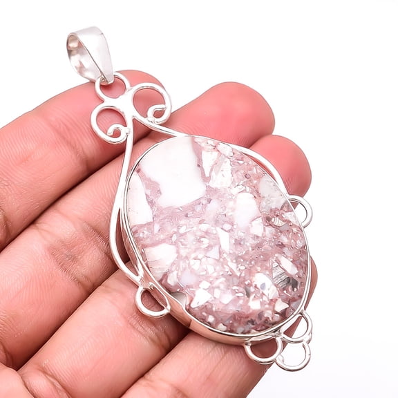 Rosetta Jasper - United State Handmade 925 Sterling Silver Pendant 3.04" P30