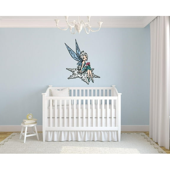 Rosetta Pirate Fairy Cartoon Character Wall Art Graphic Decal Sticker Vinyl Mural Baby Kids Room Bedroom Nursery Kindergarten School House Home Wall Art Design Removable Peel and Stick 10x8 inch