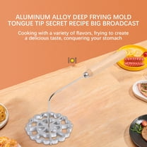 Rosette Cookie Maker | Aluminum Alloy Frying MoldS with Detachable Wooden Handle | Traditional Holiday Dessert & Snack Tool | 4.7 Inch Home Baking Gadget