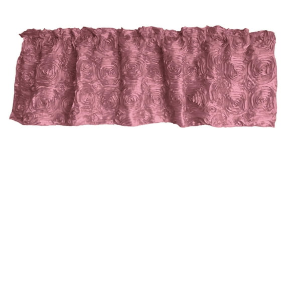 Rosette Floral Pop Up Flower Window Valance 54 Inch Wide Dusty Rose