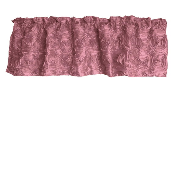 Rosette Floral Pop Up Flower Window Valance 54 Inch Wide Dusty Rose
