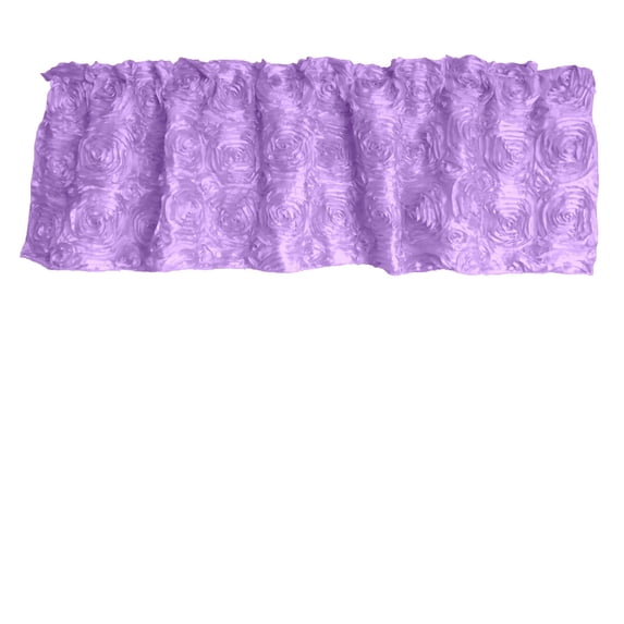 Rosette Floral Pop Up Flower Window Valance 54 Inch Wide Lavender