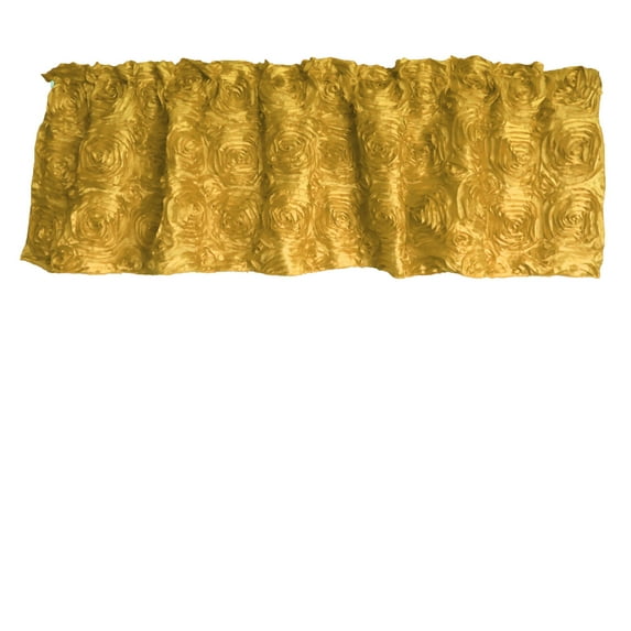 Rosette Floral Pop Up Flower Window Valance 54 Inch Wide Light Gold