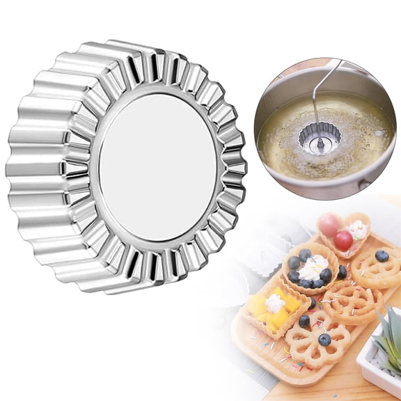 Rosette Iron Mold, Bunuelos Mold with Handle, Cooking Stamp Maker, Cookie Cutter Aluminum Alloy Waffle Maker for Kitchen Baking Cooking Housewares Round