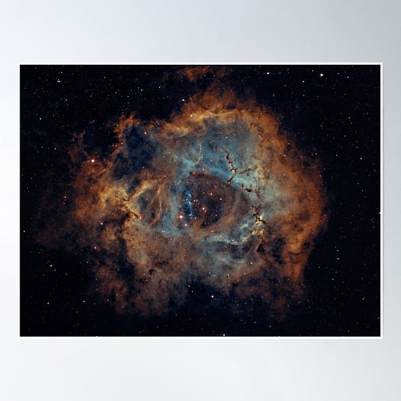 Rosette Nebula Hubble Palette Poster Wall Art, Modern Wall Decor, 12x18 UNFRAMED