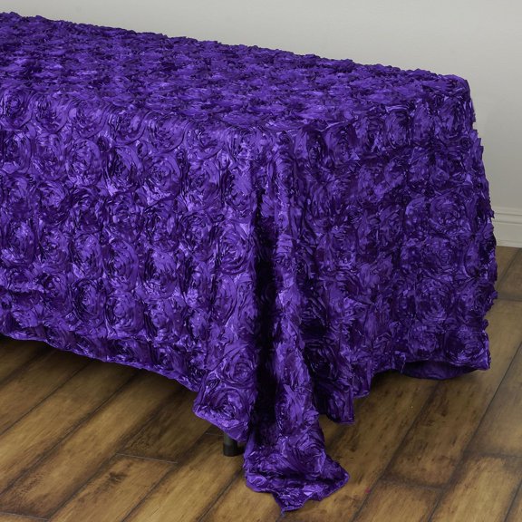 Rosette/Rose Pattern Rectangle Tablecloth 90x132 - Purple Tablecloth