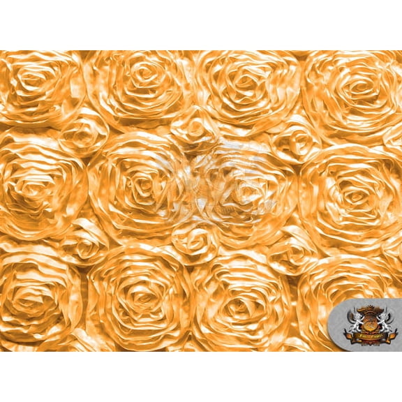 Rosette Satin Fabric * GOLD * / 54" Wide / Sold by the yard
