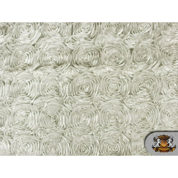 Rosette Satin Fabric IVORY / 54" Wide / Sold by the yard