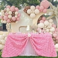 thumbnail image 1 of Rosette Tablecloth 50 Inches Rotundity Table Cover Rosette 3D Satin Tablecloth for Dinner Wedding Birthday Party Reception Table Decoration, 1 of 7
