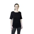thumbnail image 1 of Rosette Women's Classic Short Sleeve Crew Neck Tee Undershirt, 100% Cotton, X Small, Black, 1 of 1