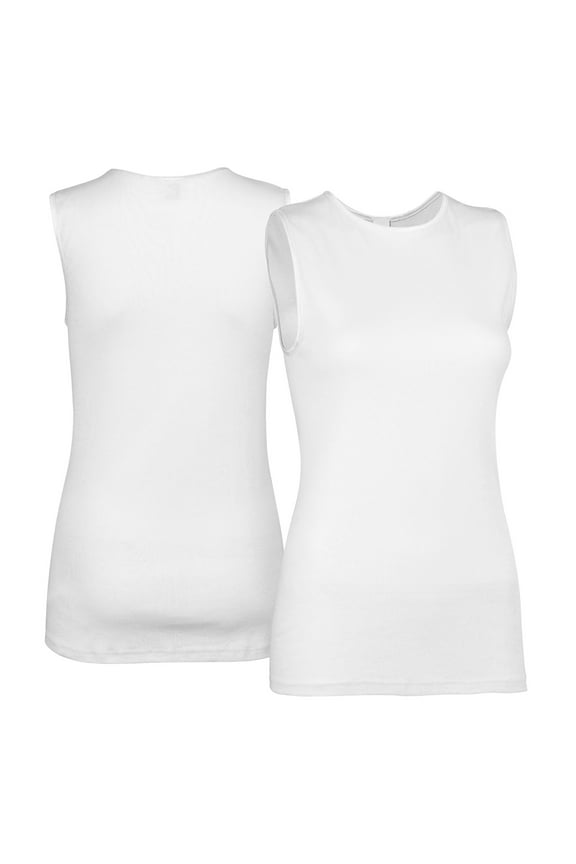 Women’s Sleeveless Undershirt - Cotton – High Neck, Full shoulder design