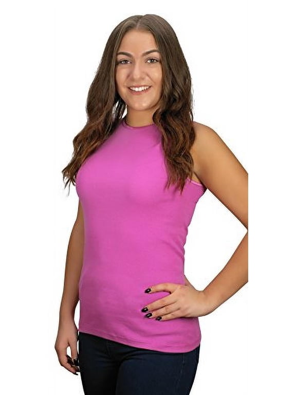 Women’s Sleeveless Undershirt - Cotton – High Neck, Full shoulder design