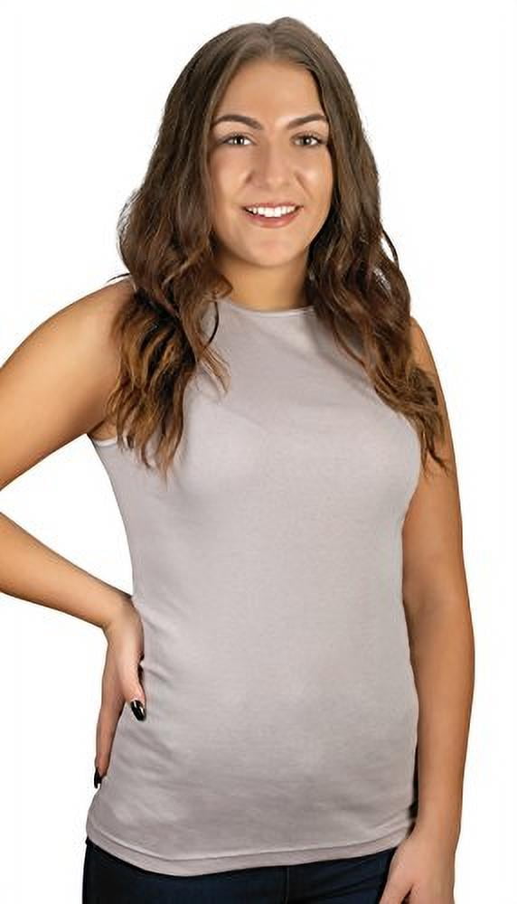 Rosette Women’s Sleeveless Undershirt Cotton High Neck, Full shoulder design