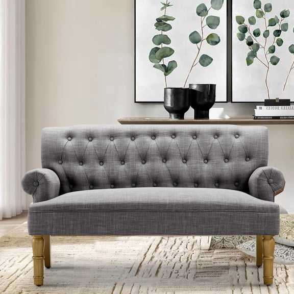 Rosevera Drennan Loveseat - Sofa for Living Room, Linen, Ash