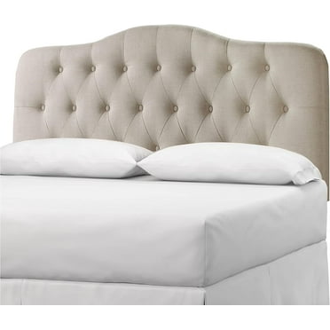 Rosevera Givanna Adjustable Heigh Headboard with Linen Upholstery and Button Tufting for Bedroom,King,Natural