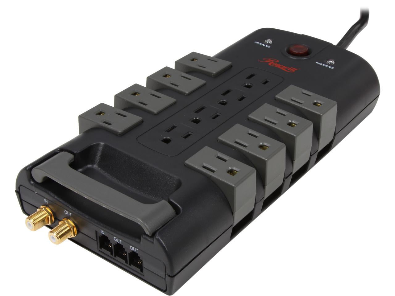 Rosewill 12 Power Outlet Grounded Surge Protector, 4320 Joules 6KV, 8