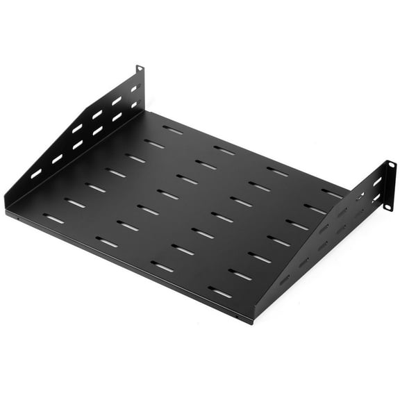 Rosewill 2U 19-Inch Universal Vented Rack Mount Cantilever Server Cabinet Shelf 14-Inches Deep Black