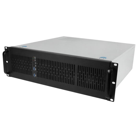 Rosewill 3U Server Chassis Rackmount Case, 6x 3.5" Bays, E-ATX Compatible, 2x 80mm Fans, 2x USB 3.0, Silver/Black - RSV-Z3200U