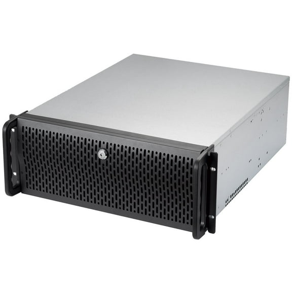Rosewill 4U Server Chassis Rackmount Case | 8 3.5" HDD Bays, 3 5.25" Devices | ATX, CEB Compatible | 2 Front 120mm Fans, 2 Rear 80mm Fans | 2x USB 3.0 | Front Panel Lock | Silver/Black - RSV-R4000U