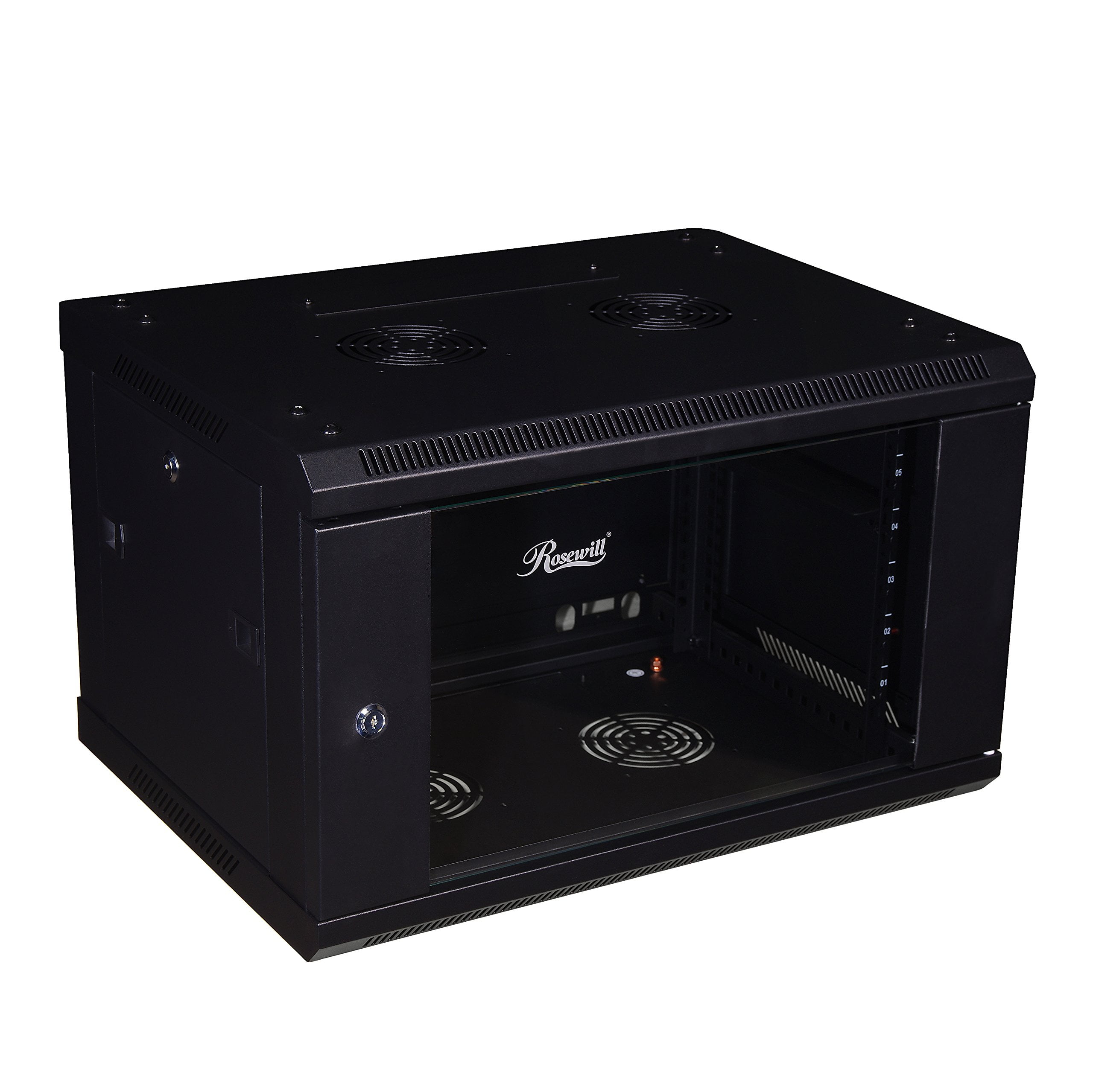 Rosewill 6U Server Rack Enclosure with Glass Door, Locks, & Removable ...