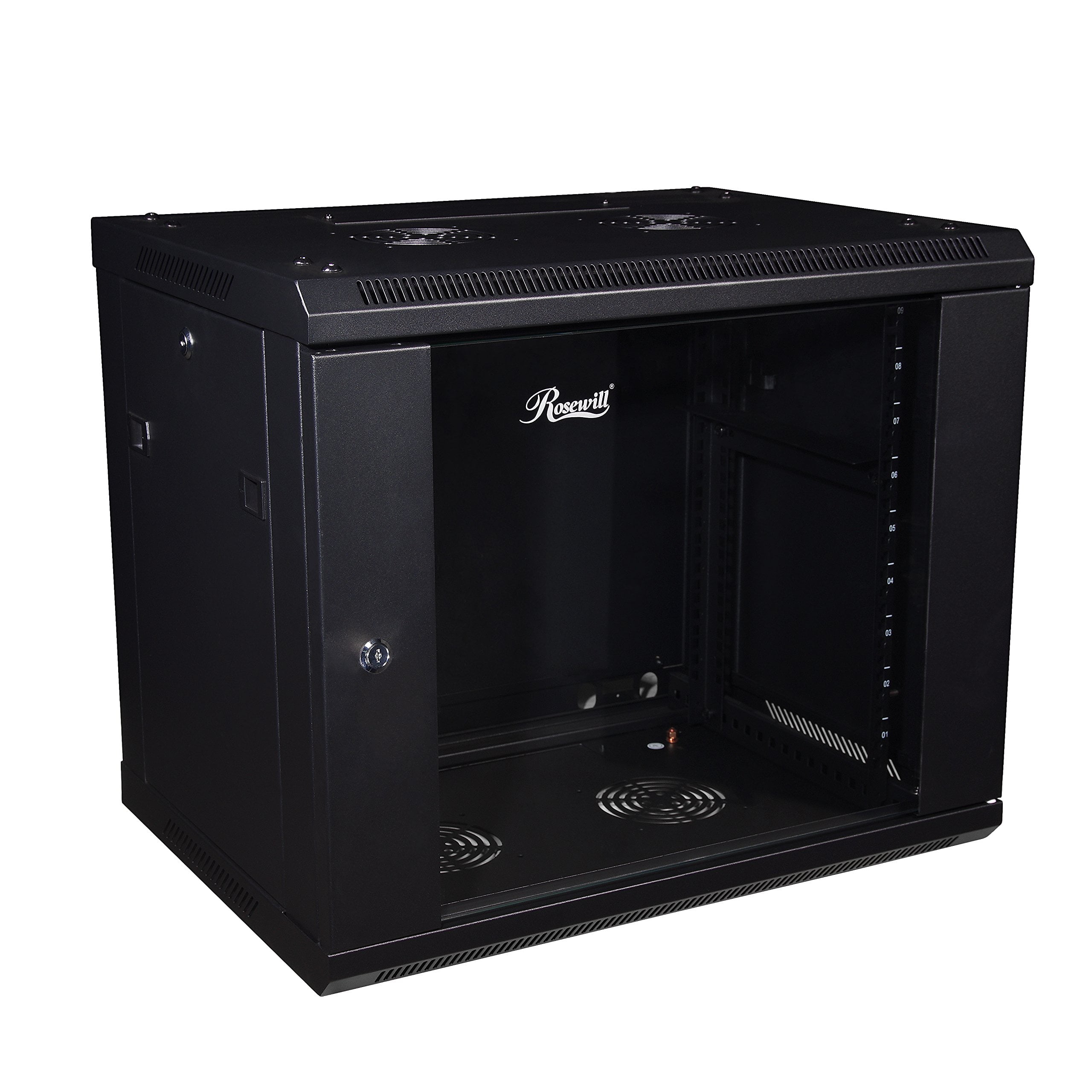 Server Rack Side Locks Rosewill 9U Server Rack Enclosure with Glass Door, Locks, & Removable ...