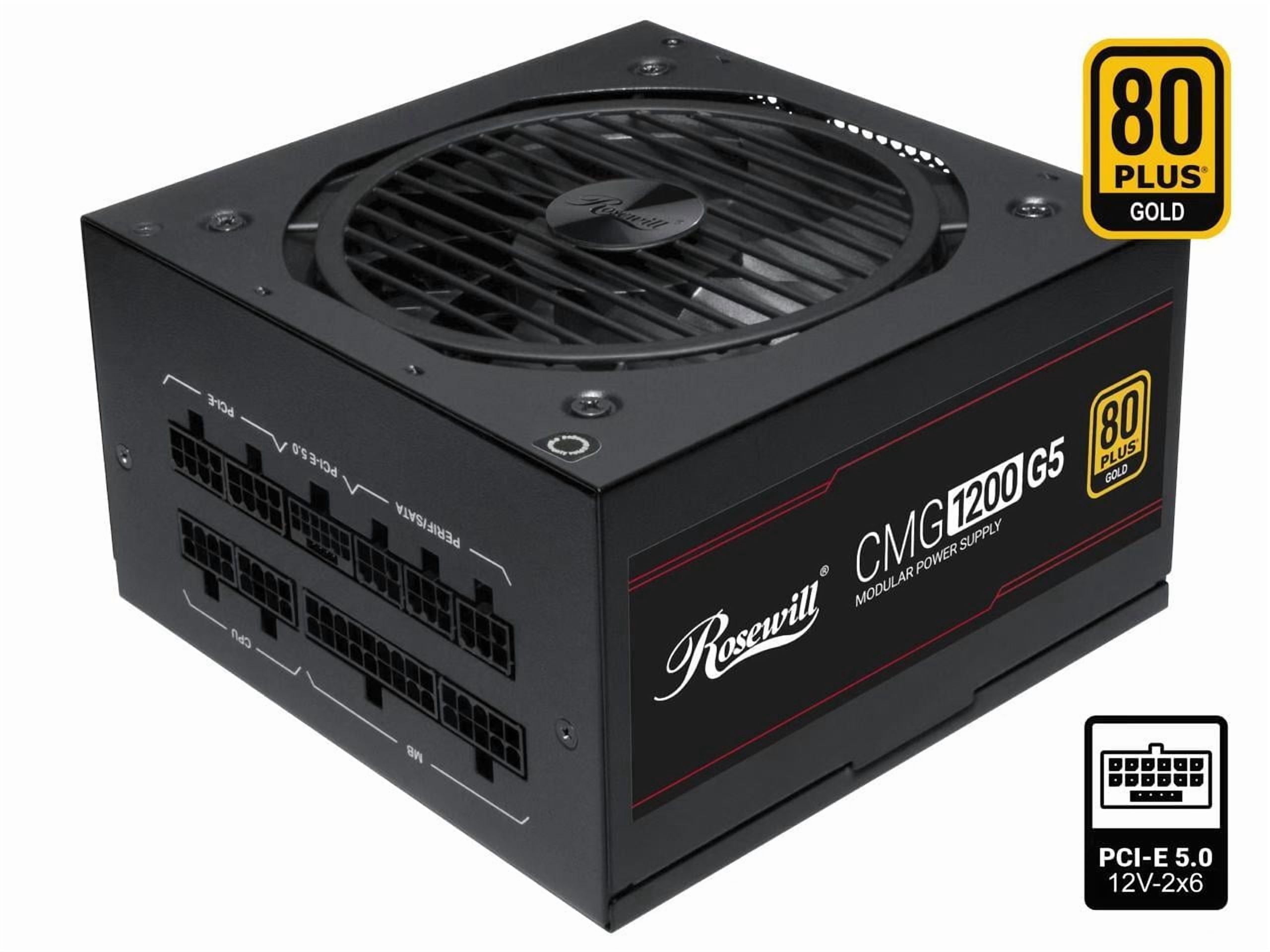 Rosewill CMG5 1200W, ATX 3.0 & 3.1 Compatible, 80+ Gold Full Modular Power Supply, PCIe 5.0 600W 12V-2x6 Connector, Japanese Capacitor, 120mm FDB Fans, 5 Year Warranty - CMG1200G5