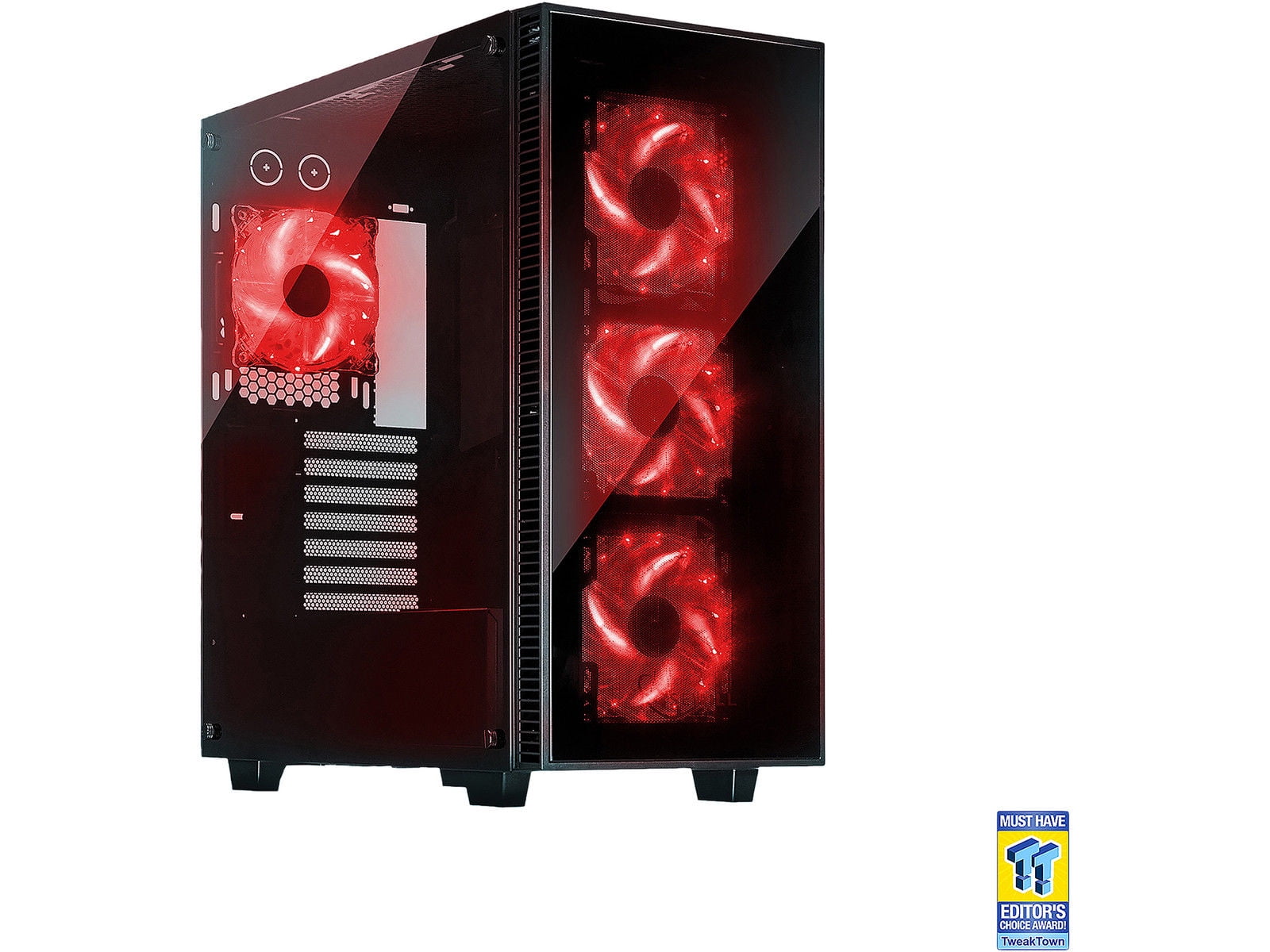 Rosewill CULLINAN MXRED ATX Mid Tower Gaming PC Computer Case with Red