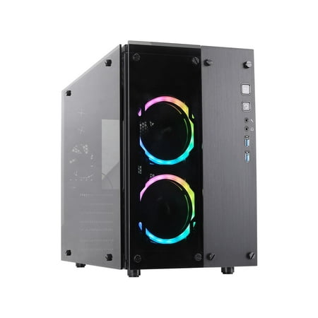 Rosewill CULLINAN PX RGB-ST ATX Mid-Tower Gaming PC Computer Case, Supports 240 & 280mm Liquid Coolers, 4 Dual-Ring Remote-Controlled 120mm RGB LED Fans & 80mm Rear Fan, Tempered Glass