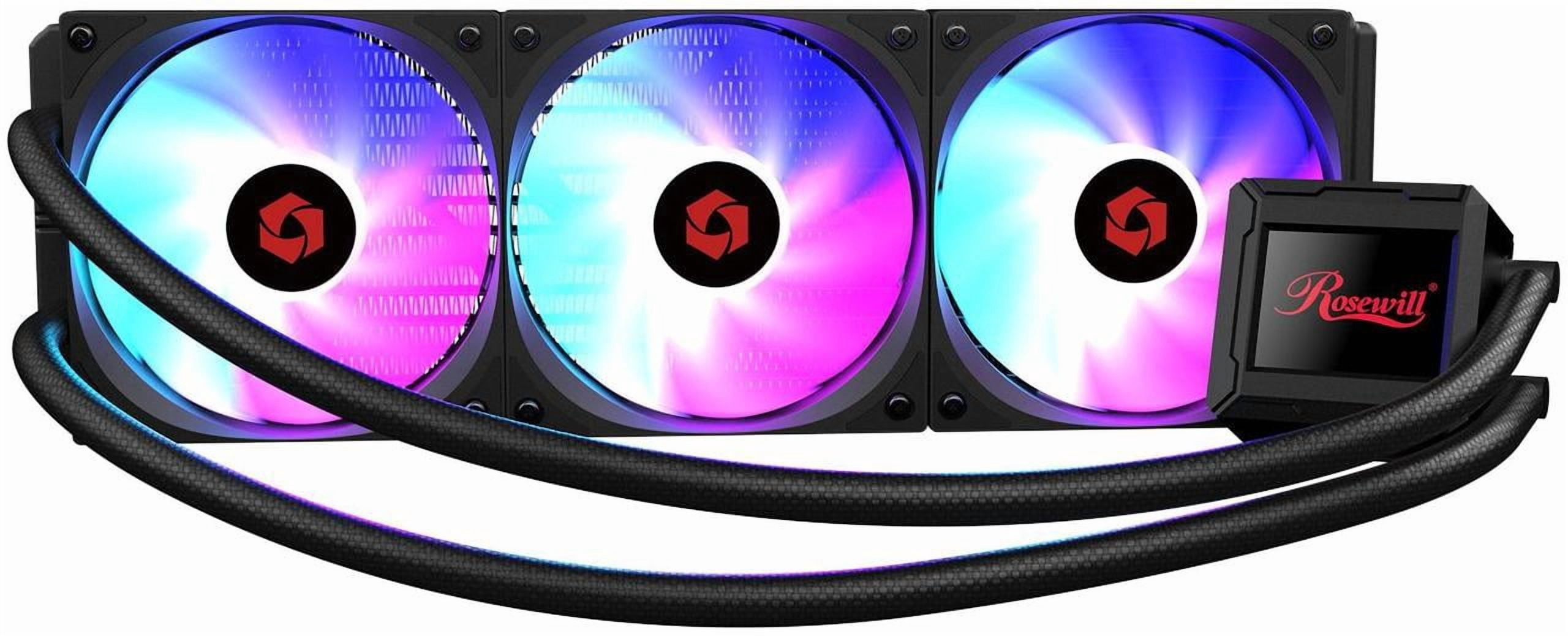 Intel Radiator Rosewill FROSTMAX 360mm LCD ARGB AIO CPU Cooler - Real-Time 2.4-inch ...