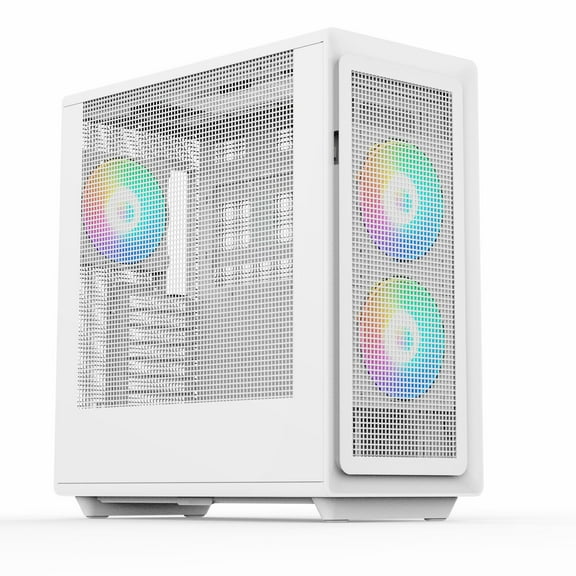 Rosewill Helium Air Mid Tower E-ATX Gaming Case, Mesh Panel, Tool-less, High-Airflow, Cable Management System, USB 3.1, included  2x 160mm & 1x 140mm PWM ARGB Fan, White