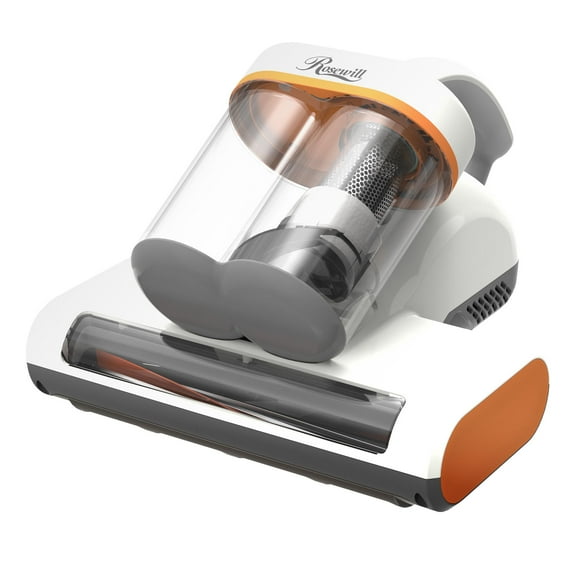"Rosewill Mattress Vacuum Cleaner: UV-C Light & High Heating Tech, 350W 13Kpa Strong Suction, Deep Cleaning Bed Handheld Vacuums for Sofa/Bed/Pet Hair - Corded (Orange & White) - RHVC-24004OR "