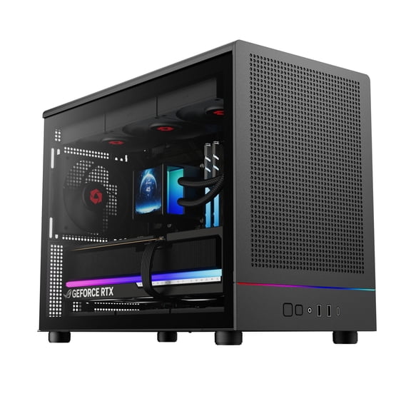 Rosewill Micro ATX Gaming PC Case | Mesh Front Panel with RGB Strip | 3 × 120mm PWM Fans, Supports Dual 360mm Radiators | Front-Mounted PSU | Mini-ITX or Micro-ATX | USB 3.0 x 2 & USB 3.2 Gen 2-RWM1