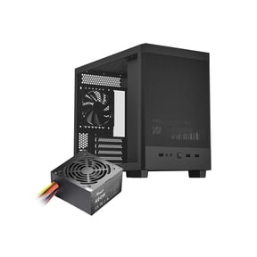 Rosewill Micro ATX Mini Tower PC Case with Pre-Installed 400W Power Supply | Left Temper Glass Side Panel | Front and Side Mesh | 240mm & 280mm Radiator Support | 1 x USB 2.0 | 2 x USB 3.0 | 1 x 120m