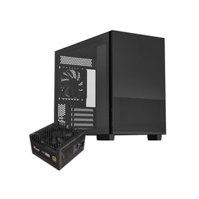 Rosewill Micro ATX Mini Tower PC Case with Pre-Installed 80+ Gold 650W ATX 3.1 Power Supply | Temper Glass Side Panel | 360mm Radiator Support | 1 x USB 3.0 | 1 x USB Type-C | 1 x 120mm PWM Rear Fan