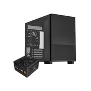 Rosewill Micro ATX Mini Tower PC Case with Pre-Installed 80+ Gold 650W ATX 3.1 Power Supply | Temper Glass Side Panel | 360mm Radiator Support | 1 x USB 3.0 | 1 x USB Type-C | 1 x 120mm PWM Rear Fan
