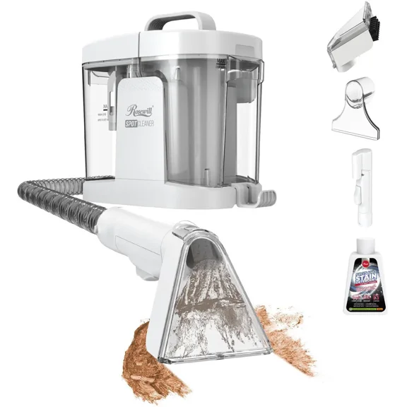 Rosewill Multi-Purpose Portable Carpet and Upholstery Spot Cleaner, Powerful Suction 17 Kpa Spot Cleaner, Car and Auto Detailer, Stain/Spot Remover; Versatile Use: Carpet, Sofa, Pet Hair Use - White