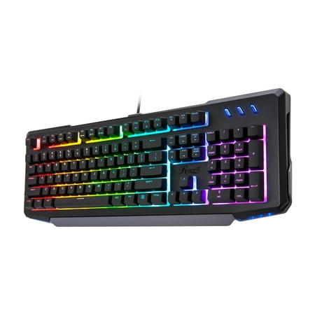 Rosewill NEON K42 Wired Membrane Mechanical Gaming Keyboard, Hybrid Mem-chanical Switches, 8 RGB LED Backlight Effects, 104 Keys, 26-Key Anti-Ghosting, 6 Multimedia Hotkeys