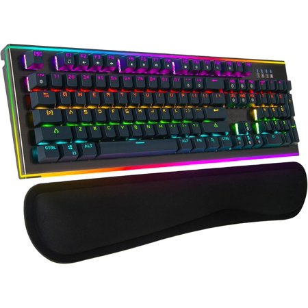 Rosewill NEON K75 V2 Wired Mechanical Gaming Keyboard with Kailh Blue Switches, 19 RGB LED Backlight Effects, NKRO, Anti-Ghosting, Vivid Customizable Rim Backlights, 3-Way Cable Slot