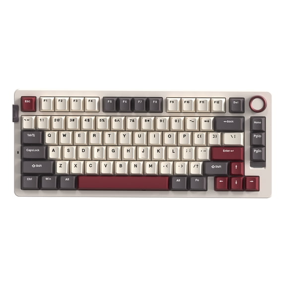 Rosewill NEON S75 Tri-Mode Wireless Gaming Keyboard - Gasket Mount for Superior Typing, 75% Layout with Knob, Hot-Swap, RGB, PBT Keycaps & Brown Switches