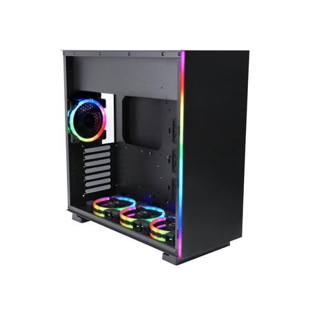 Rosewill PRISM S500 ATX Mid Tower Gaming PC Computer Case, Aura Sync Compatible Dual Ring RGB LED Fans, Top Mount PSU & HDD/SSD, Tempered Glass & Steel
