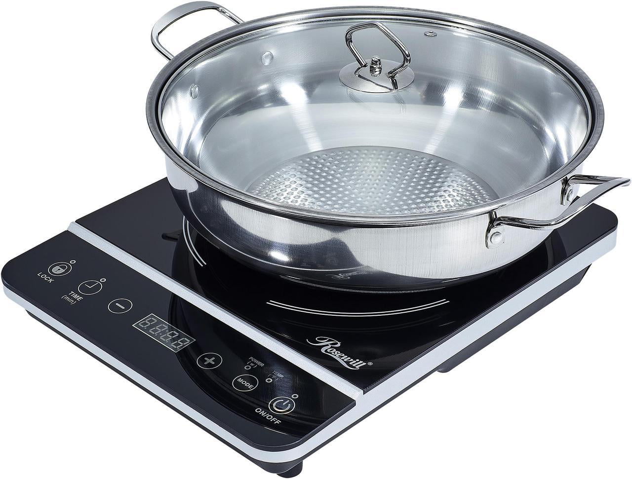 Rosewill Portable Induction Cooktop Burner, 1800W, 8 Power/Temp Levels ...