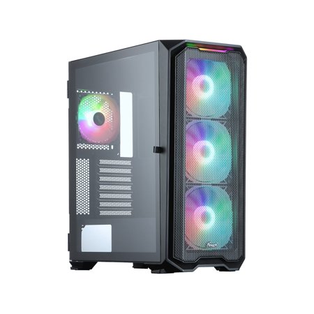 Rosewill SPECTRA C201 ATX Mid Tower Gaming PC Computer Case, Supports E-ATX, 360mm & 280mm Liquid Coolers, 4 Pre-installed ARGB Fans, LED Light Strip, Steel Airflow Mesh, Tempered Glass