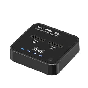 Rosewill NVMe SSD Cloner, M.2 Duplicator Dual Bay NVMe Enclosure, Tool-Free 20Gbps USB3.2 Gen 2X2 SSD to USB Adapter M.2 Docking Station for M Key PCIE NVMe SSD Reader Supports Offline Clone