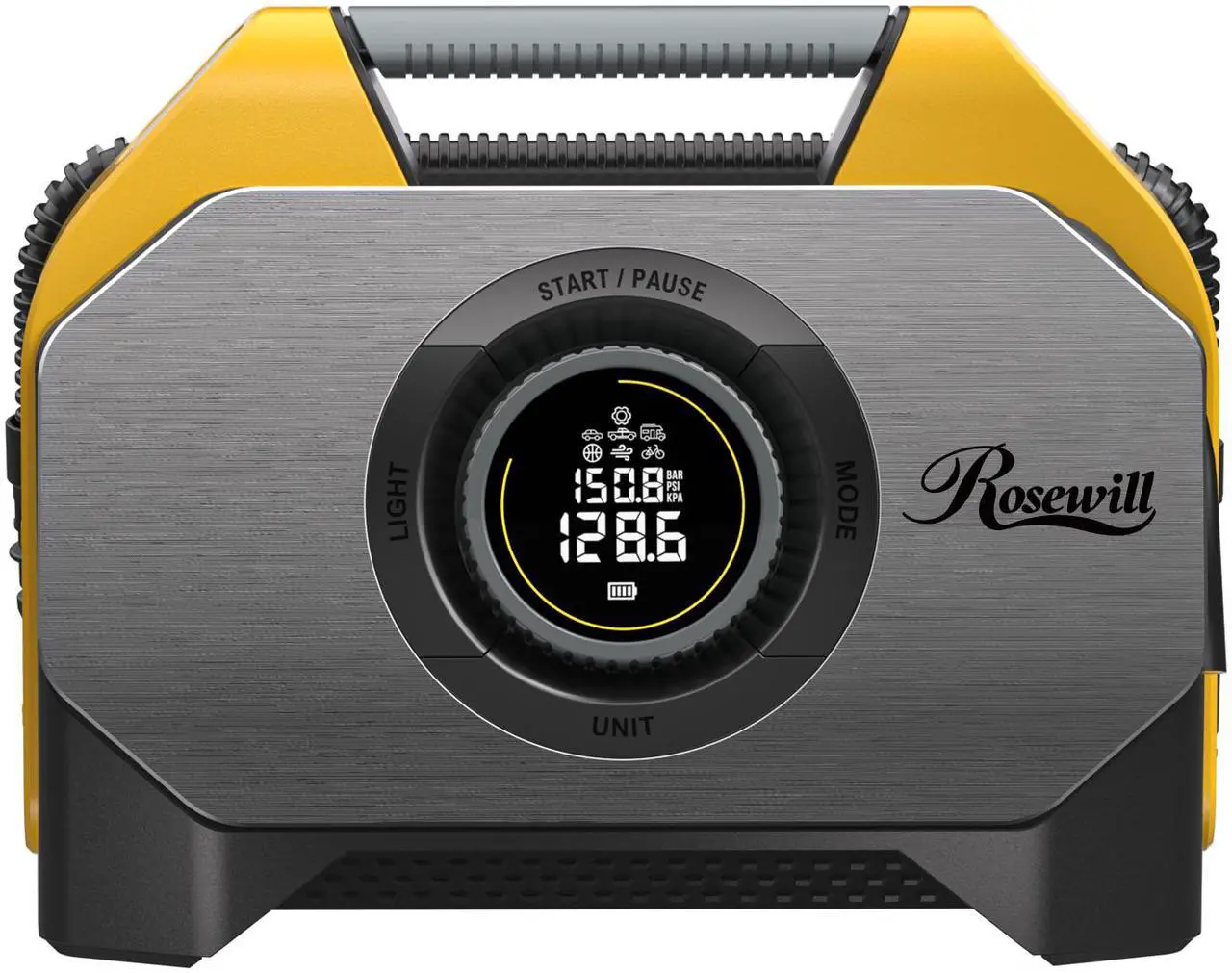 Rosewill Vortex RS6C Cordless Tire Inflator Portable Air Compressor, 160 PSI Air Pump for Car Tires with 15600mAh Battery, 100% Duty Cycle & Dual Cylinder, Air Pump for Heavy-Duty Vehicle, Orange