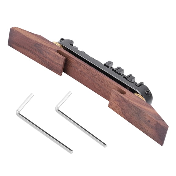 Rosewood Base Bridge with Roller for 6 String LP SG Jazz Guitar(Black)