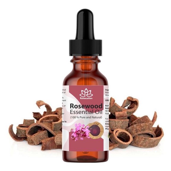 Rosewood Essential Oil – 100% Pure Aromatherapy Oil in Amber Glass Bottle, by Relaxcation 4 fl oz