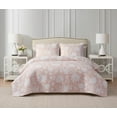 thumbnail image 1 of Rosewood Estate Pink 3-Piece Soft Woven Matelasse Jacquard Cotton Blend Quilt Set - Full/Queen, 1 of 5